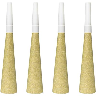 Glitter feesttoeters Goud - 4 Stuks