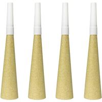 Glitter feesttoeters Goud - 4 Stuks - thumbnail