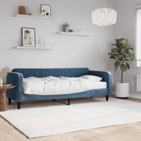 Slaapbank met matras 80x200 cm fluweel blauw - thumbnail