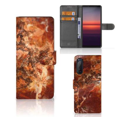 Sony Xperia 5II | Bookcase | Marmer Bruin