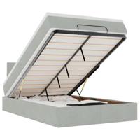 Ottoman bed met matras 120x200 cm fluweel lichtgrijs - thumbnail