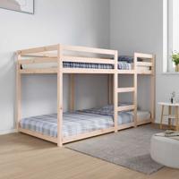 Stapelbedframe zonder matras massief grenenhout 90x190 cm - thumbnail