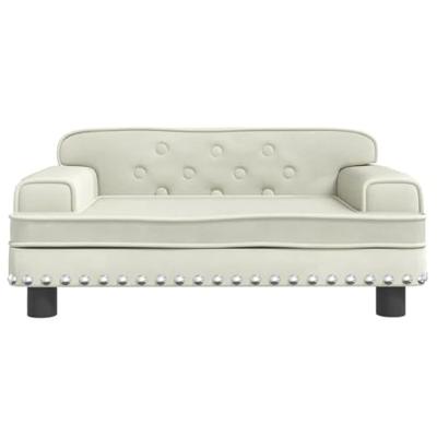 Hondenmand 70x45x30 cm fluweel crèmekleurig