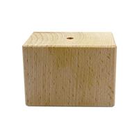 Meubelpoot vierkant 7 bij 5 cm en hoogte 5 cm van massief hout - thumbnail