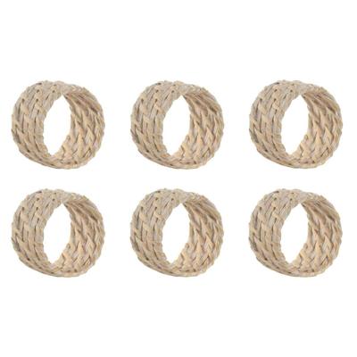 Servetring Home ESPRIT Wit Natuurlijk Bamboe Rotan 5 x 5 x 3 cm