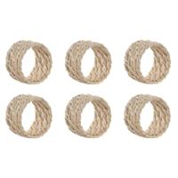 Servetring Home ESPRIT Wit Natuurlijk Bamboe Rotan 5 x 5 x 3 cm - thumbnail