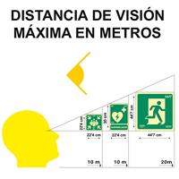 Bord Normaluz Evacuación flecha derecha PVC 32 x 16 cm - thumbnail