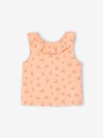 Bedrukt babyhemdje met ruches aan de kraag abrikoos (poederkleur) - thumbnail