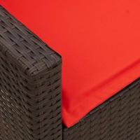 Tuinbank 5-zits met kussens poly rattan bruin - thumbnail