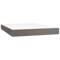 Boxspring met matras kunstleer grijs 140x200 cm - thumbnail
