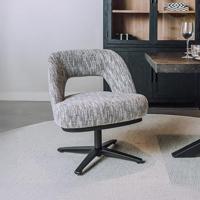 Tower Living Draaibare Eetkamerstoel 'Caldes' Lounge, kleur Wit/Grijs - thumbnail