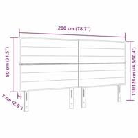 LED Hoofdbord met LED-striplichten Zwart 200 cm Polyester - thumbnail