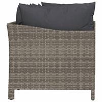 4-delige Loungeset met kussens poly rattan grijs - thumbnail