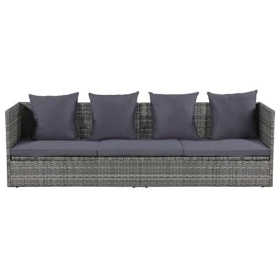 Loungebed 200x60x58 cm poly rattan grijs Loungebed 200x60x58 cm poly rattan grijs