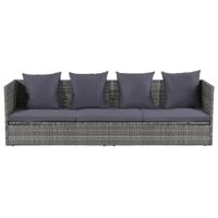 Loungebed 200x60x58 cm poly rattan grijs - thumbnail