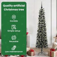 Kunstkerstboom met 300 LED Groen 180 cm PVC en Plastic en Staal - thumbnail