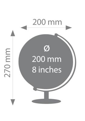 Globe troika 20cm zwart-zilver