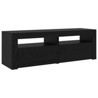 Tv-meubels 2 st met LED bewerkt hout zwart eikenkleurig - thumbnail