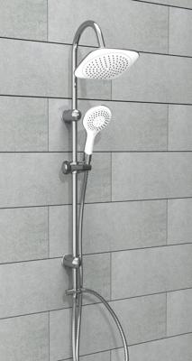 TENERIFFA hoofddouche set, chroom-wit grote wellness-hoofddouche (20,5 x 20,5 cm) met antikalk nozzles handdouche met 5 functies en antikalk nozzles handdouche: Ø ca. 12 cm metalen douchestang TENERIFFA hoofddouche set, chroom-wit grote wellness-hoofddouche (20,5 x 20,5 cm) met antikalk nozzles handdouche met 5 functies en antikalk nozzles handdouche: Ø ca. 12 cm metalen douchestang