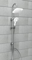TENERIFFA hoofddouche set, chroom-wit grote wellness-hoofddouche (20,5 x 20,5 cm) met antikalk nozzles handdouche met 5 functies en antikalk nozzles handdouche: Ø ca. 12 cm metalen douchestang - thumbnail