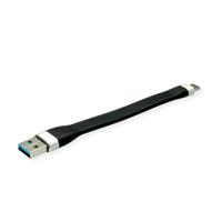Roline USB-kabel USB 3.2 Gen1 (USB 3.0 / USB 3.1 Gen1) USB-A stekker, USB-C stekker 0.11 m Zwart 11.02.9014 - thumbnail