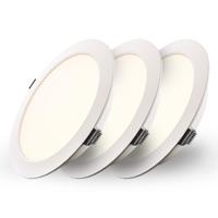 Set van 3 Georgia LED platte Inbouwspots wit - inbouwdiepte 25mm - 18 Watt 1820lm - Rond - 2700K warm Wit - Ø220 mm - IP20 voor binnen - thumbnail