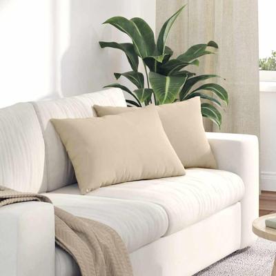 VidaXL Sofa kussens 2 stuks crème 60 x 40 cm stof