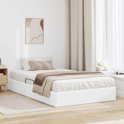 Opslag bed met matras Puur Wit 120 x 190 cm Kunstleer