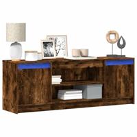 Tv-meubel met LED 139,5x34x50 cm bewerkt hout gerookt eiken - thumbnail