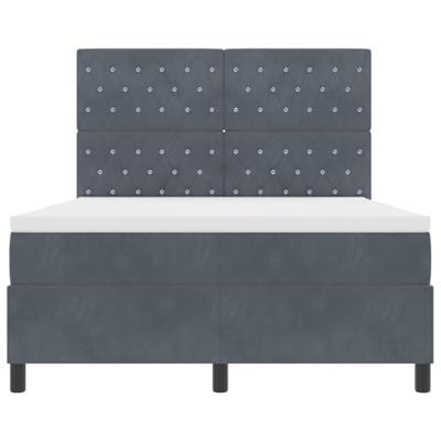 Boxspringbed met matras fluweel donkergrijs 140x200 cm