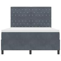 Boxspringbed met matras fluweel donkergrijs 140x200 cm - thumbnail