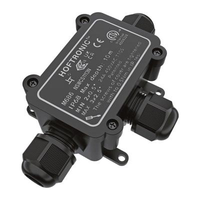 Lasdoos IP68 Waterdicht - 126x63x39mm - 3 ingangen - voor 2 en 3 aderige kabels (4-11mm)