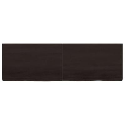 Wastafelblad 160x50x6 cm behandeld massief hout donkergrijs Wastafelblad 160x50x6 cm behandeld massief hout donkergrijs