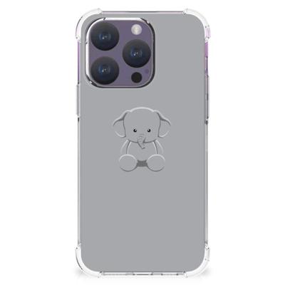 iPhone 15 Pro Stevig | Bumper Hoesje | Grijs Baby Olifant iPhone 15 Pro Stevig | Bumper Hoesje | Grijs Baby Olifant