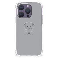 iPhone 15 Pro Stevig | Bumper Hoesje | Grijs Baby Olifant - thumbnail