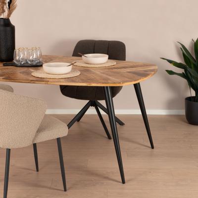 Sohome Eettafel 'Naomi' Deens ovaal, Mangohout, 220 x 110cm, kleur Naturel Sohome Eettafel 'Naomi' Deens ovaal, Mangohout, 220 x 110cm, kleur Naturel
