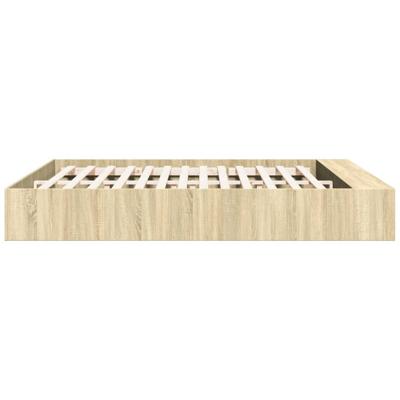 Bedframe bewerkt hout sonoma eikenkleurig 200x200 cm - thumbnail