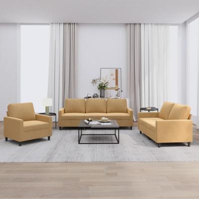4-delige Loungeset met kussens fluweel bruin - thumbnail