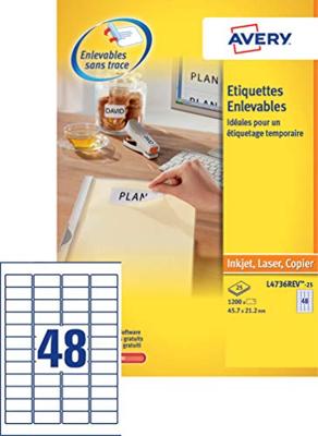 Etiket avery l4735rev-25 210x297mm a4 wit 25stuks