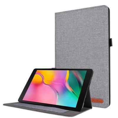 Voor Samsung Galaxy Tab A7 (2020) Horizontale Flip TPU + Fabric PU Lederen beschermhoes met kaartslots & houder(grijs)