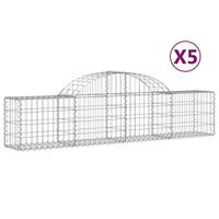 Schanskorven 5 st gewelfd 200x30x40/60 cm gegalvaniseerd ijzer - thumbnail