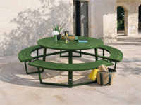 Ronde picknicktafel PERUGIA 8 personen aluminium groen - thumbnail
