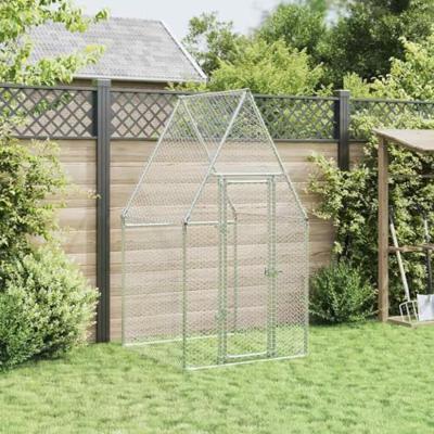 VidaXL Kippenhok 100x100x190 cm gegalvaniseerd staal zilverkleurig