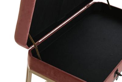 Kruk DKD Home Decor Roze Gouden Metaal Fluweel (80 x 40 x 47 cm)