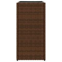 Plantenbakken 2 st 30x30x60 cm poly rattan bruin - thumbnail