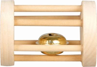 Knaagdierspeelgoed Rammelaar met Bel Carnaval - dia 5 x 7 cm 7 x 5 x 5 cm Flamingo Bruin