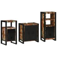 Badkamermeubelset met lade 3 pcs Massief Gerecycled Hout - thumbnail