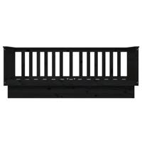 Slaapbank 75x190 cm massief grenenhout zwart - thumbnail