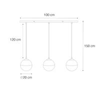 QAZQA Retro hanglamp zwart met helder glas langwerpig 3-lichts - - thumbnail