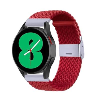 By Qubix - Compatible met Garmin Venu/Sq / Sq2 / 2 plus - Braided nylon bandje - Rood - Compatible Garmin bandje - Bandbreedte: 20mm